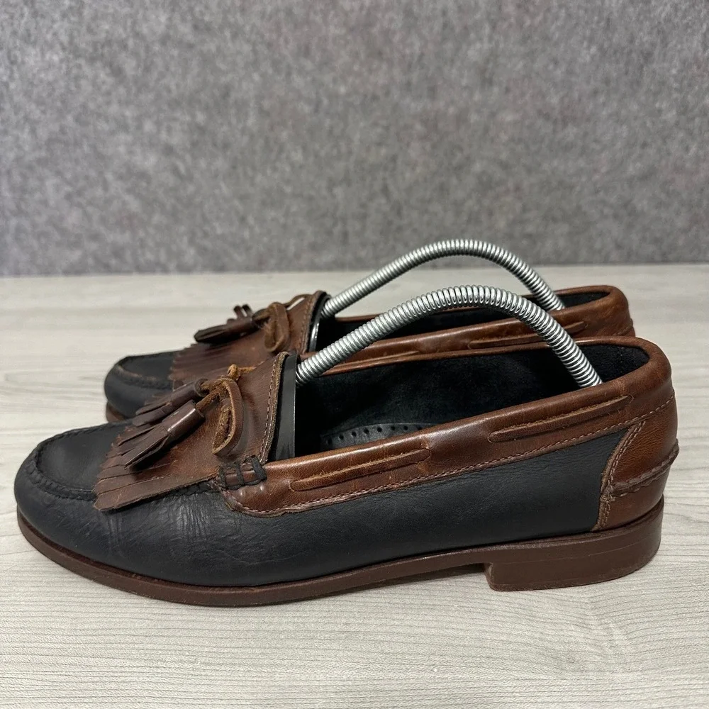 Cole‎ Haan Country Mens Sz 11 Leather Kiltie Tassel Loafers Black Brown Brazil